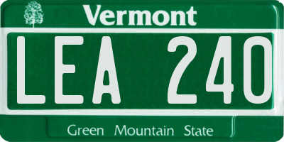 VT license plate LEA240