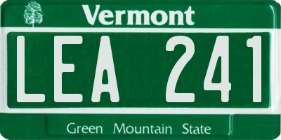 VT license plate LEA241