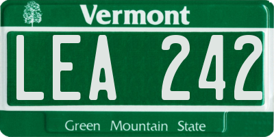 VT license plate LEA242