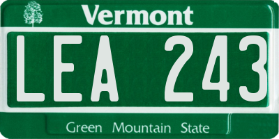 VT license plate LEA243
