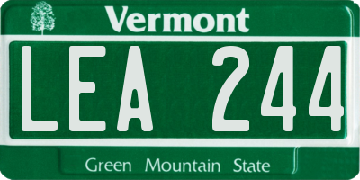 VT license plate LEA244