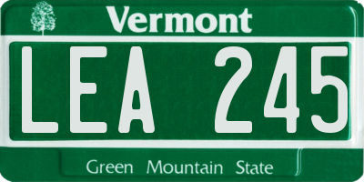 VT license plate LEA245