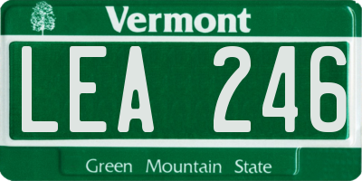 VT license plate LEA246