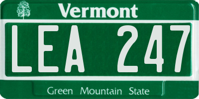 VT license plate LEA247