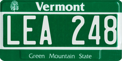 VT license plate LEA248