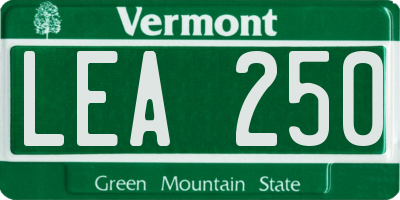 VT license plate LEA250