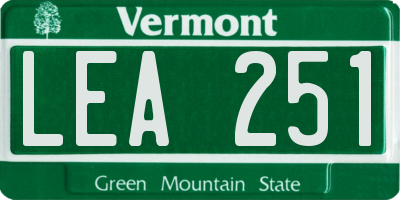 VT license plate LEA251