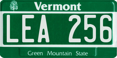 VT license plate LEA256