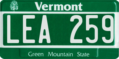 VT license plate LEA259