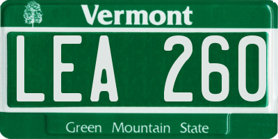 VT license plate LEA260
