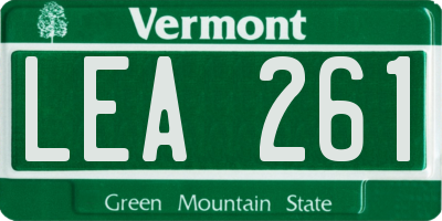 VT license plate LEA261