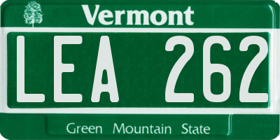 VT license plate LEA262