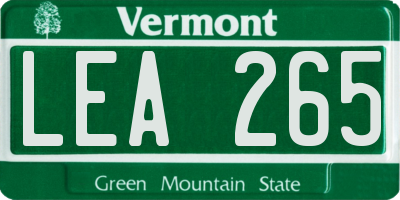 VT license plate LEA265