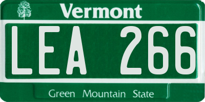VT license plate LEA266