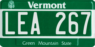 VT license plate LEA267