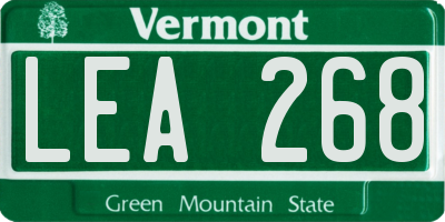 VT license plate LEA268
