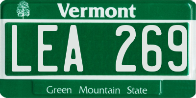 VT license plate LEA269