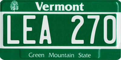 VT license plate LEA270