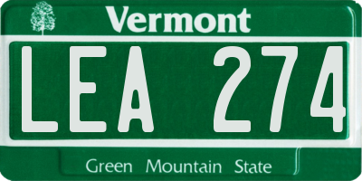 VT license plate LEA274