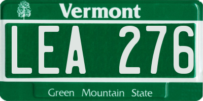 VT license plate LEA276