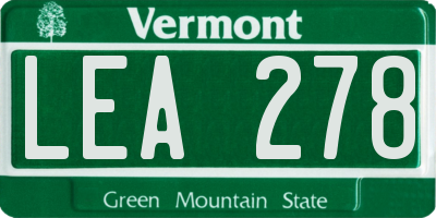 VT license plate LEA278
