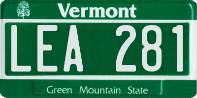 VT license plate LEA281