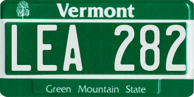 VT license plate LEA282