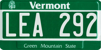 VT license plate LEA292