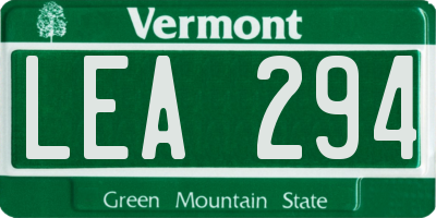 VT license plate LEA294