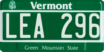 VT license plate LEA296