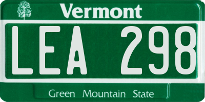 VT license plate LEA298