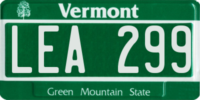 VT license plate LEA299