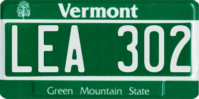 VT license plate LEA302