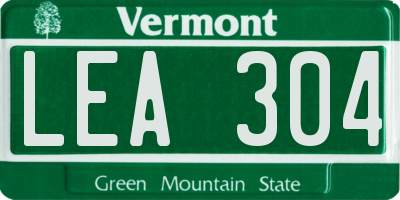 VT license plate LEA304