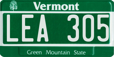 VT license plate LEA305