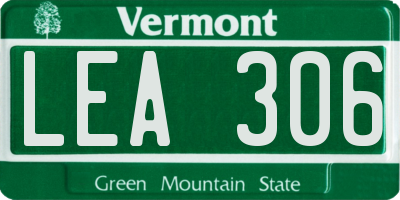VT license plate LEA306