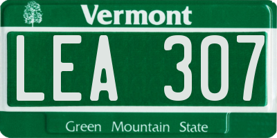 VT license plate LEA307