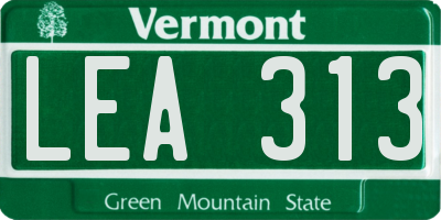 VT license plate LEA313