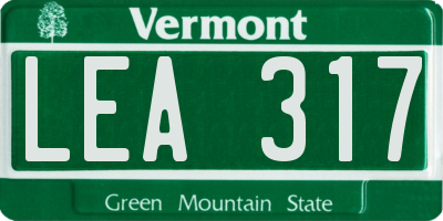 VT license plate LEA317