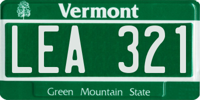 VT license plate LEA321