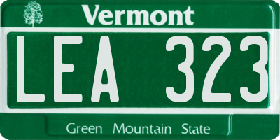VT license plate LEA323