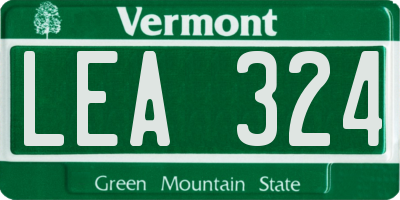 VT license plate LEA324