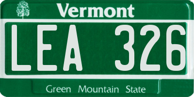 VT license plate LEA326