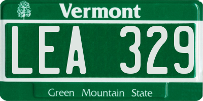 VT license plate LEA329