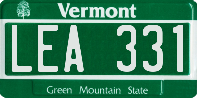 VT license plate LEA331