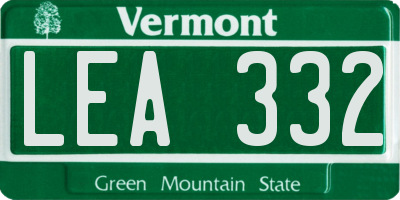VT license plate LEA332