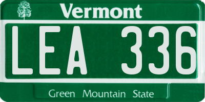 VT license plate LEA336