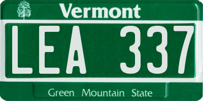 VT license plate LEA337