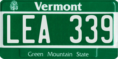VT license plate LEA339