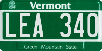VT license plate LEA340